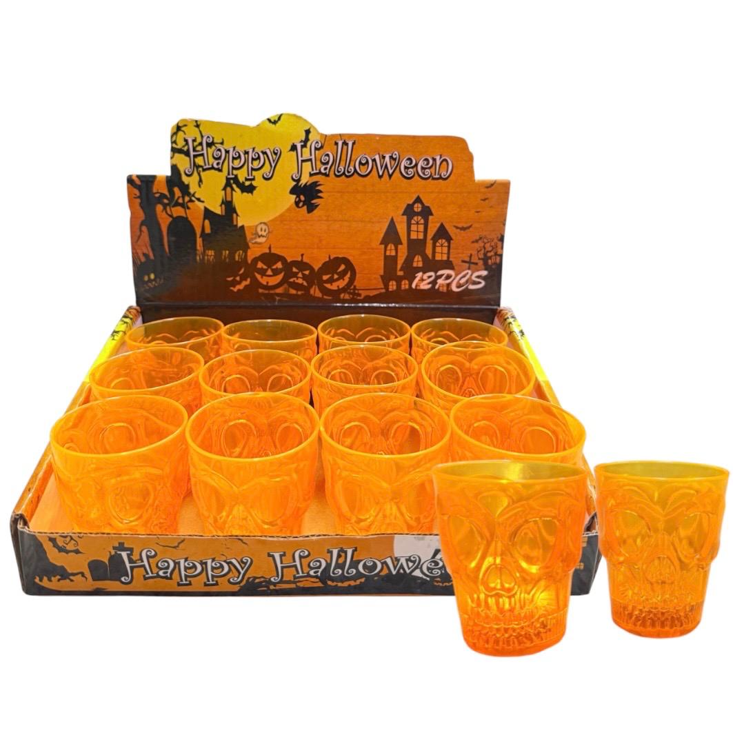 VASO PEQUEÑO CALAVERA CON LUZ ACRILICO